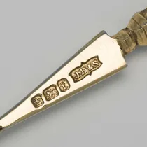 Antique Sterling Silver Gilt 'Apostle' Tea Spoons & Tongs - James Dixon & Sons, hallmarked in 1911 Sheffield - George V - Thumbnail 5