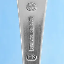 Sterling Silver & Enamel 'Card Suit' Set of Tea Spoons - Georg Jensen, made circa 1945 - George VI - Thumbnail 4