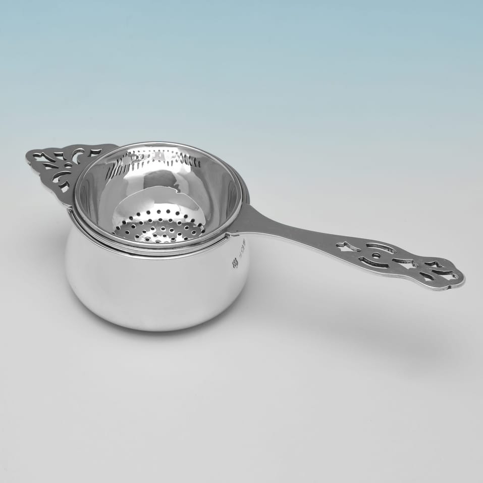 Sterling Silver Tea Strainer - Barker Brothers Ltd., hallmarked in 1938 Birmingham - George VI