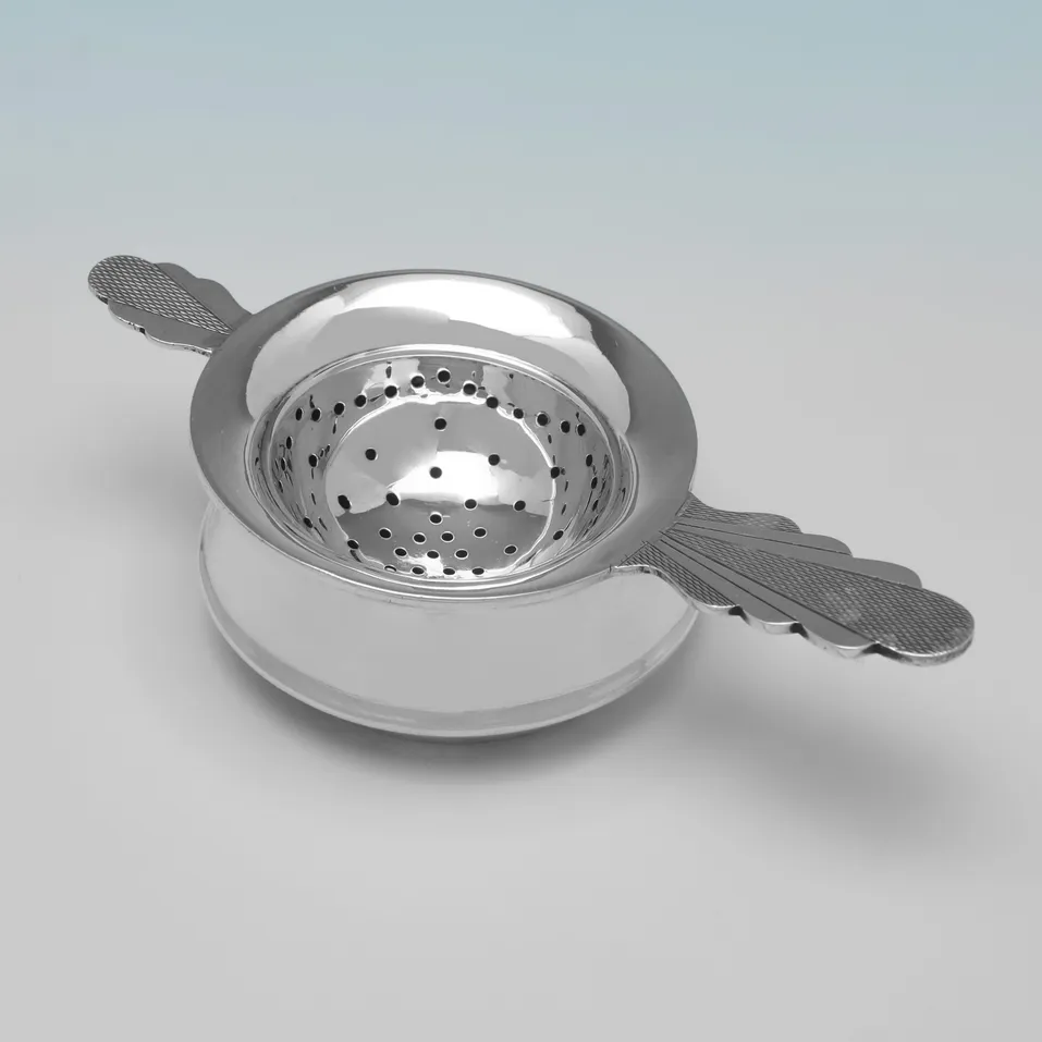 Sterling Silver Tea Strainer - Saunders & Mckenzie, hallmarked in 1948 Birmingham - George VI