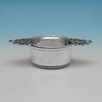 Antique Sterling Silver Tea Strainer - I. S. Greenberg & Co., hallmarked in 1913 Birmingham - George V - Thumbnail 2