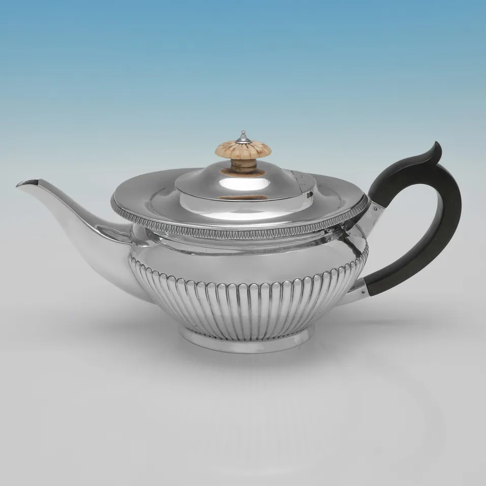 Antique Sterling Silver Teapot - J. Parkes & Co., hallmarked in 1915 London - George V