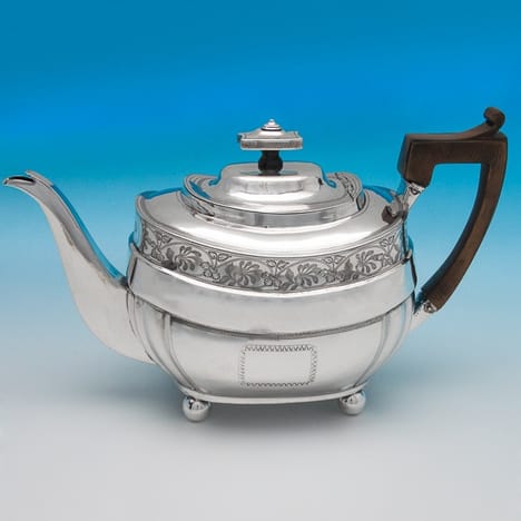 Antique Sterling Silver Teapots - William Hall Hallmarked In 1812 London - Georgian - Image 1