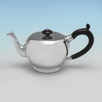 Antique Sterling Silver Teapot - S. W. Smith & Co., hallmarked in 1924 Birmingham - George V - Thumbnail 1