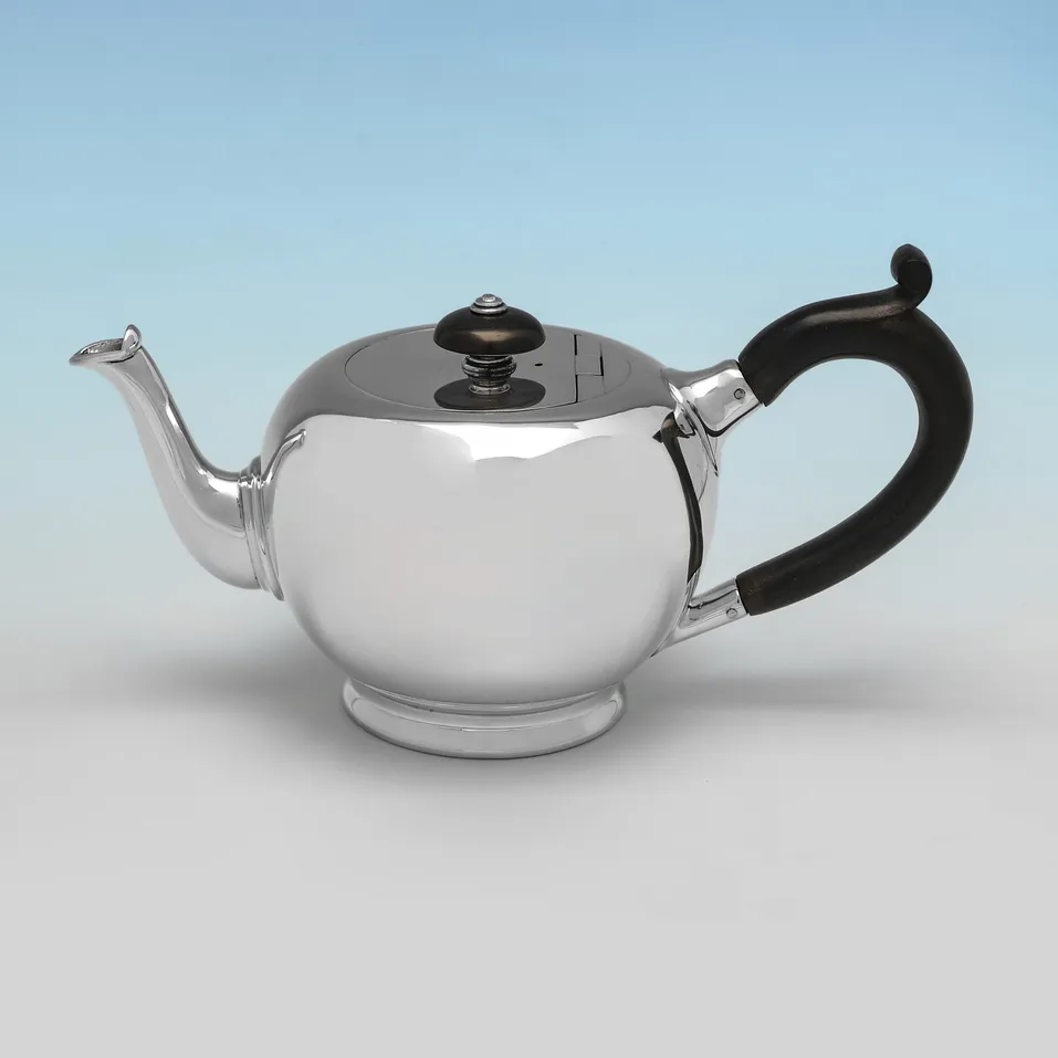 Antique Sterling Silver Teapot - S. W. Smith & Co., hallmarked in 1924 Birmingham - George V