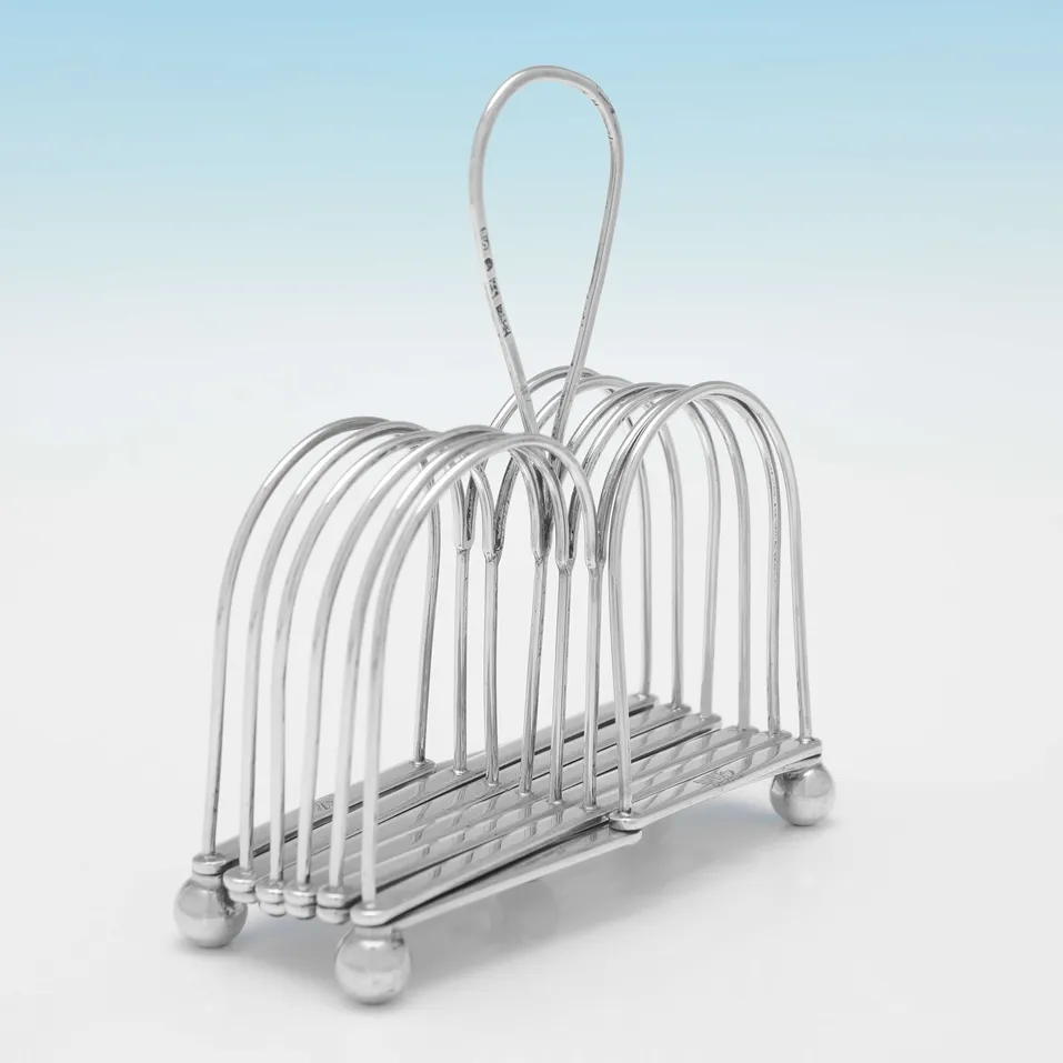 Antique Sterling Silver Extendable Toast Rack - Roberts, Cadman & Co., hallmarked in 1807 Sheffield - George III