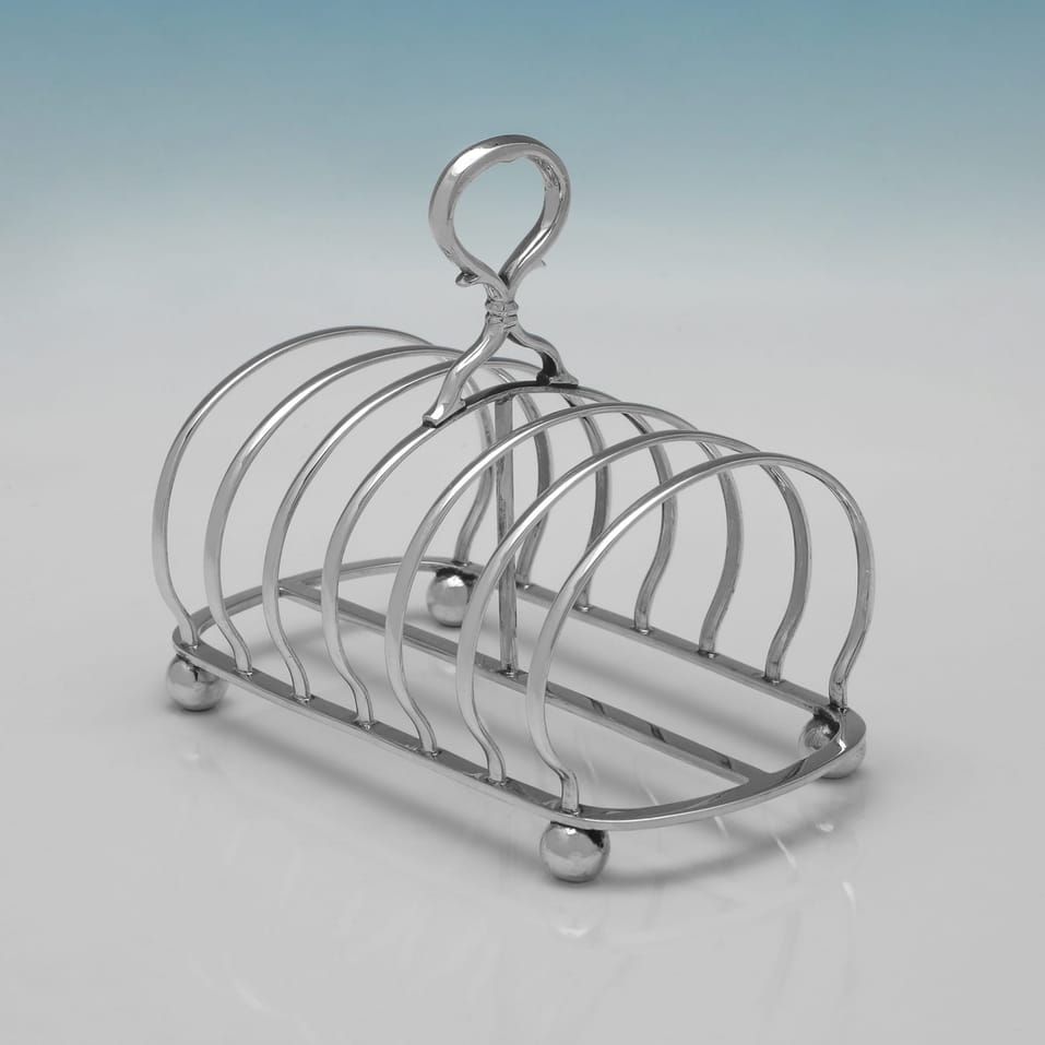 Antique Sterling Silver Toast Rack - Robert Hennell III, hallmarked in 1853 London - Victorian - Image 1