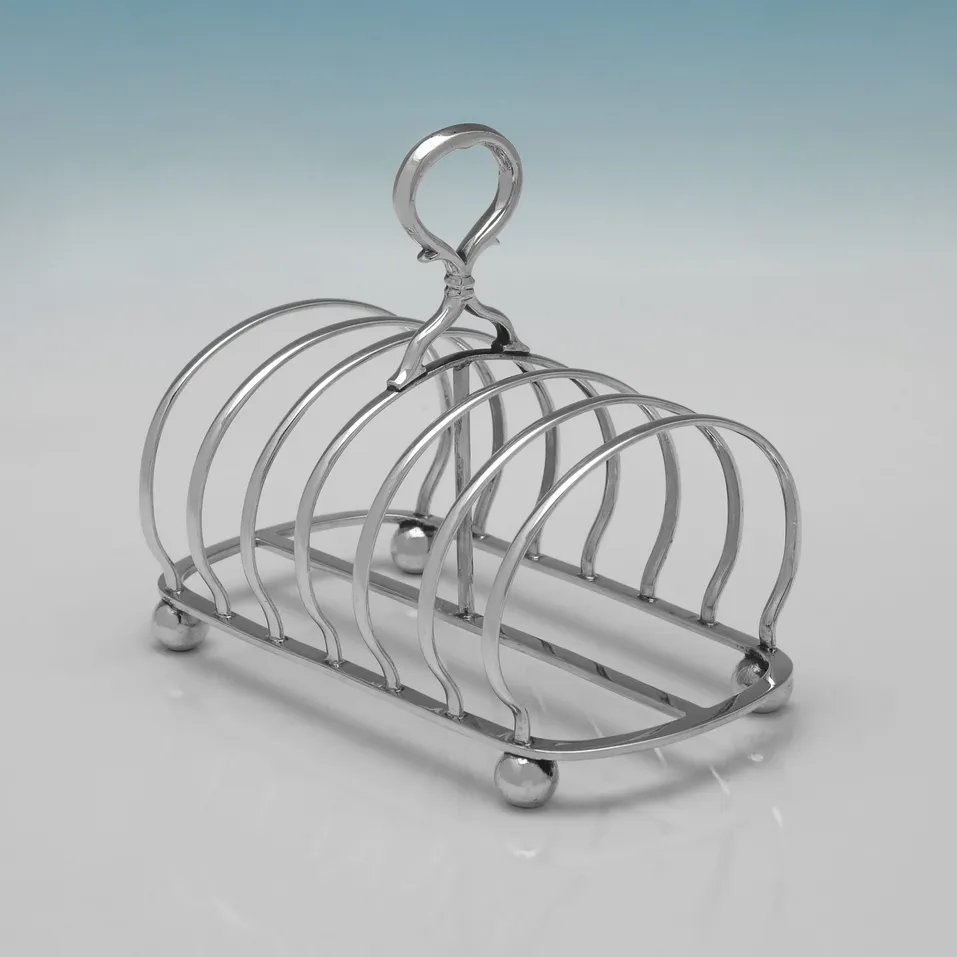Antique Sterling Silver Toast Rack - Robert Hennell III, hallmarked in 1853 London - Victorian
