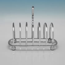 Antique Sterling Silver Toast Rack - Robert Hennell III, hallmarked in 1853 London - Victorian - Thumbnail 2