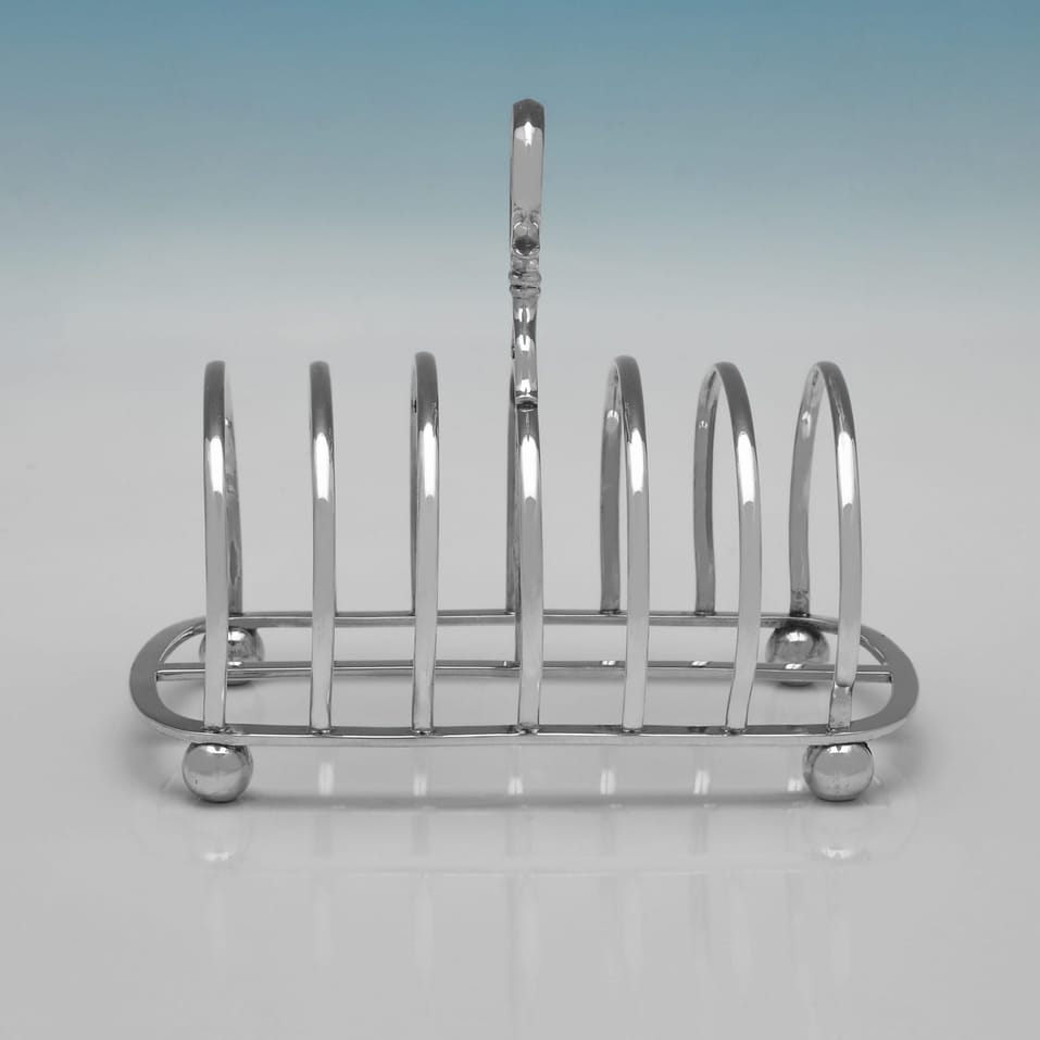 Antique Sterling Silver Toast Rack - Robert Hennell III, hallmarked in 1853 London - Victorian - Image 2