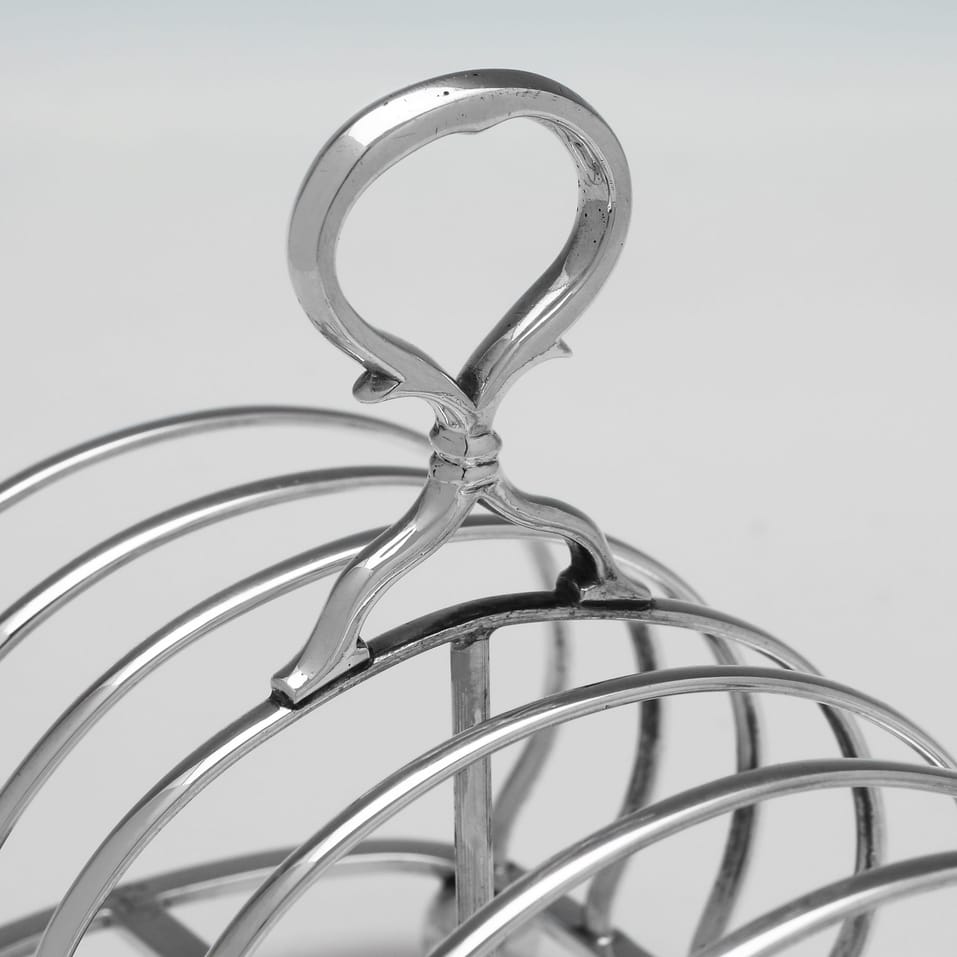 Antique Sterling Silver Toast Rack - Robert Hennell III, hallmarked in 1853 London - Victorian - Image 3