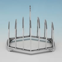 Sterling Silver Toast Rack - Henry Clifford Davis, hallmarked in 1934 Birmingham - George V - Thumbnail 2