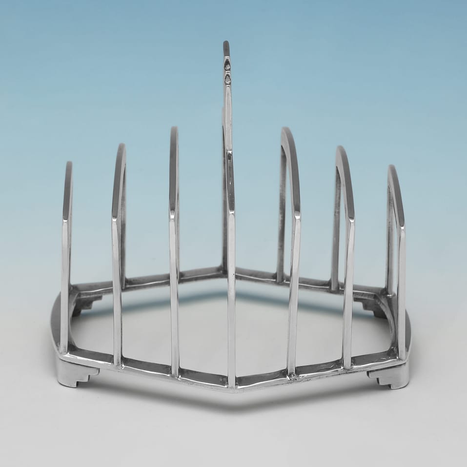 Sterling Silver Toast Rack - Henry Clifford Davis, hallmarked in 1934 Birmingham - George V - Image 2