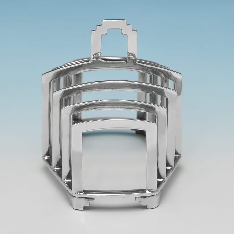 Sterling Silver Toast Rack - Henry Clifford Davis, hallmarked in 1934 Birmingham - George V - Image 3