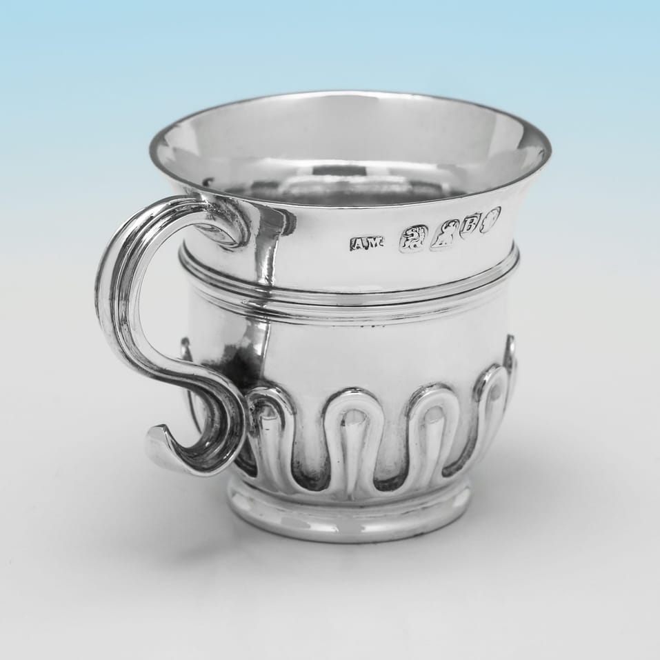 Antique Britannia Standard Silver Set of 6 Tot Cups - Alexander Macrae, hallmarked in 1877 London - Victorian - Image 4