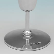 Antique Sterling Silver Set of 6 Tot Cups - Walker & Hall, hallmarked in 1913 Sheffield - George V - Thumbnail 4