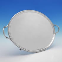 Antique Sterling Silver Tray - Hannam & Crouch & Crouch & Hannam, hallmarked in 1793 London - George III - Thumbnail 1