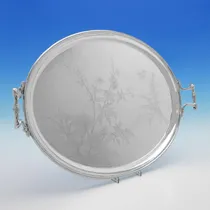 Antique Silver Plate Tray - made circa 1880 - Victorian - Thumbnail 1