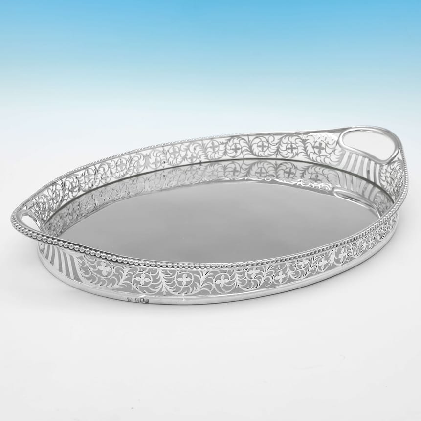 Antique Sterling Silver Tray - Charles Stuart Harris Hallmarked In 1899 London - Victorian - Image 1
