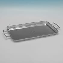 Antique Sterling Silver Bar Tray - Walker & Hall, hallmarked in 1920 Sheffield - George V - Thumbnail 2