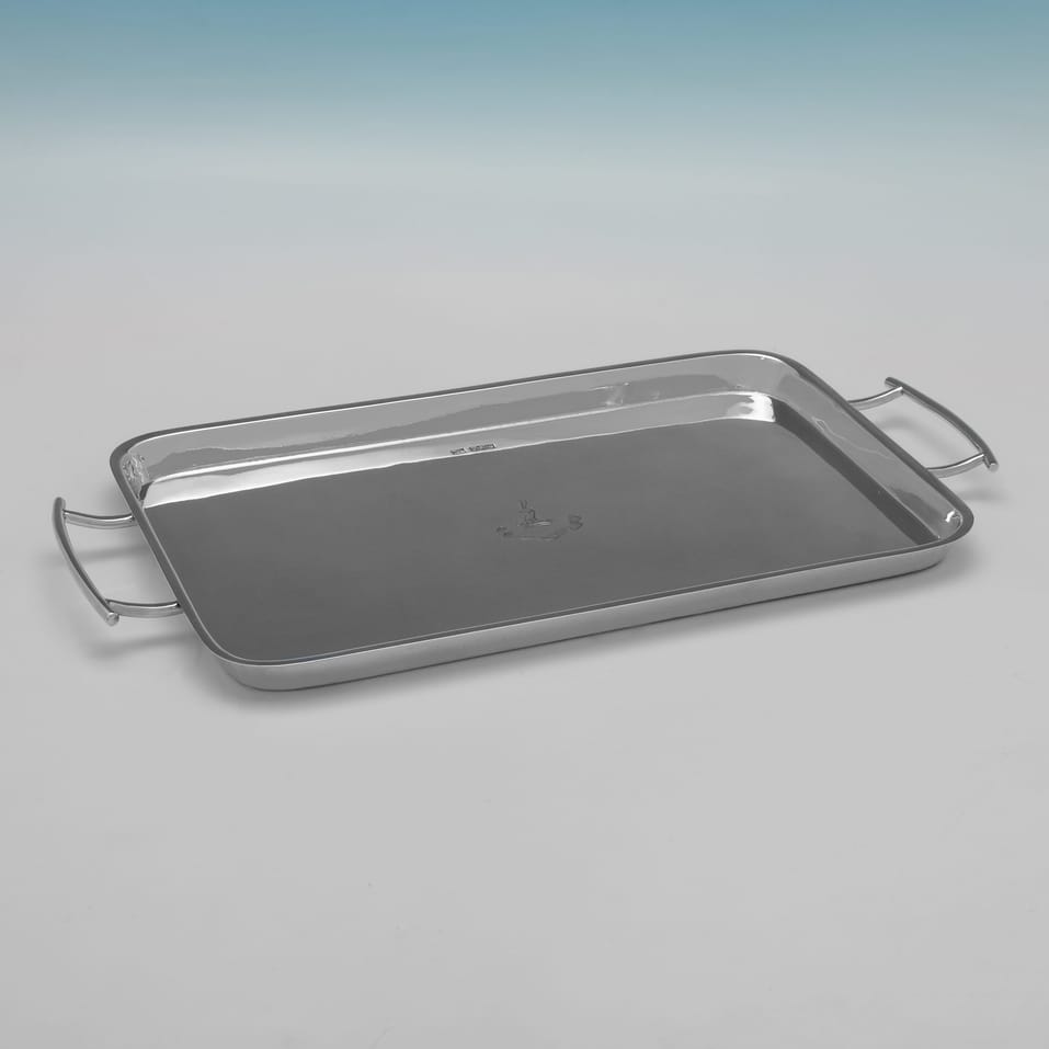 Antique Sterling Silver Bar Tray - Walker & Hall, hallmarked in 1920 Sheffield - George V - Image 2