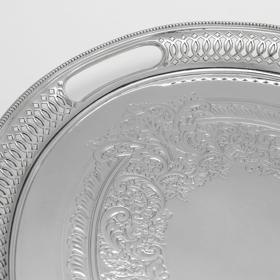 Antique Sterling Silver Tray - Martin & Hall, hallmarked in 1897 Sheffield - Victorian - Image 4
