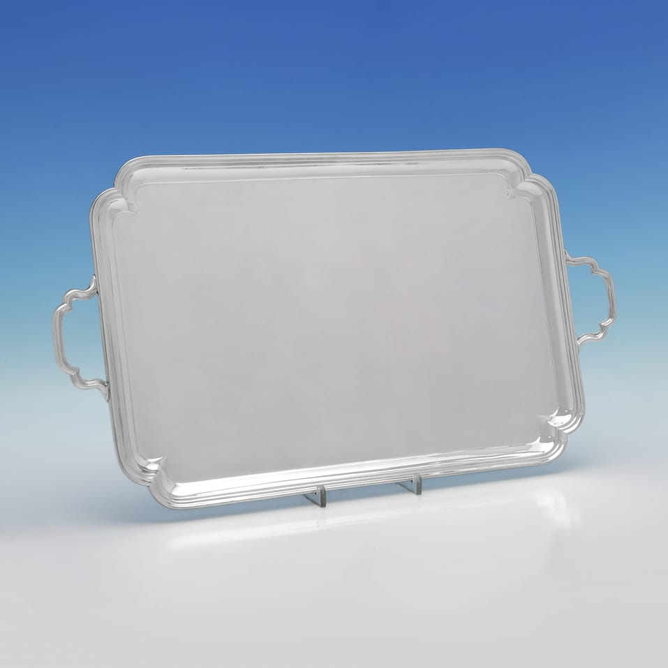 Antique Sterling Silver Tray - Goldsmiths & Silversmiths Co., hallmarked in 1910 London - George V