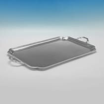 Antique Sterling Silver Tray - Goldsmiths & Silversmiths Co., hallmarked in 1910 London - George V - Thumbnail 2