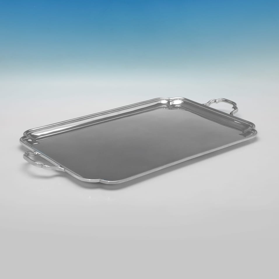 Antique Sterling Silver Tray - Goldsmiths & Silversmiths Co., hallmarked in 1910 London - George V - Image 2