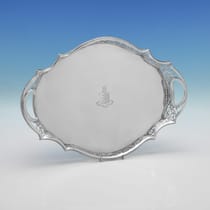 Antique Sterling Silver Tray - Charles Stuart Harris, hallmarked in 1907 London - Edwardian - Thumbnail 1