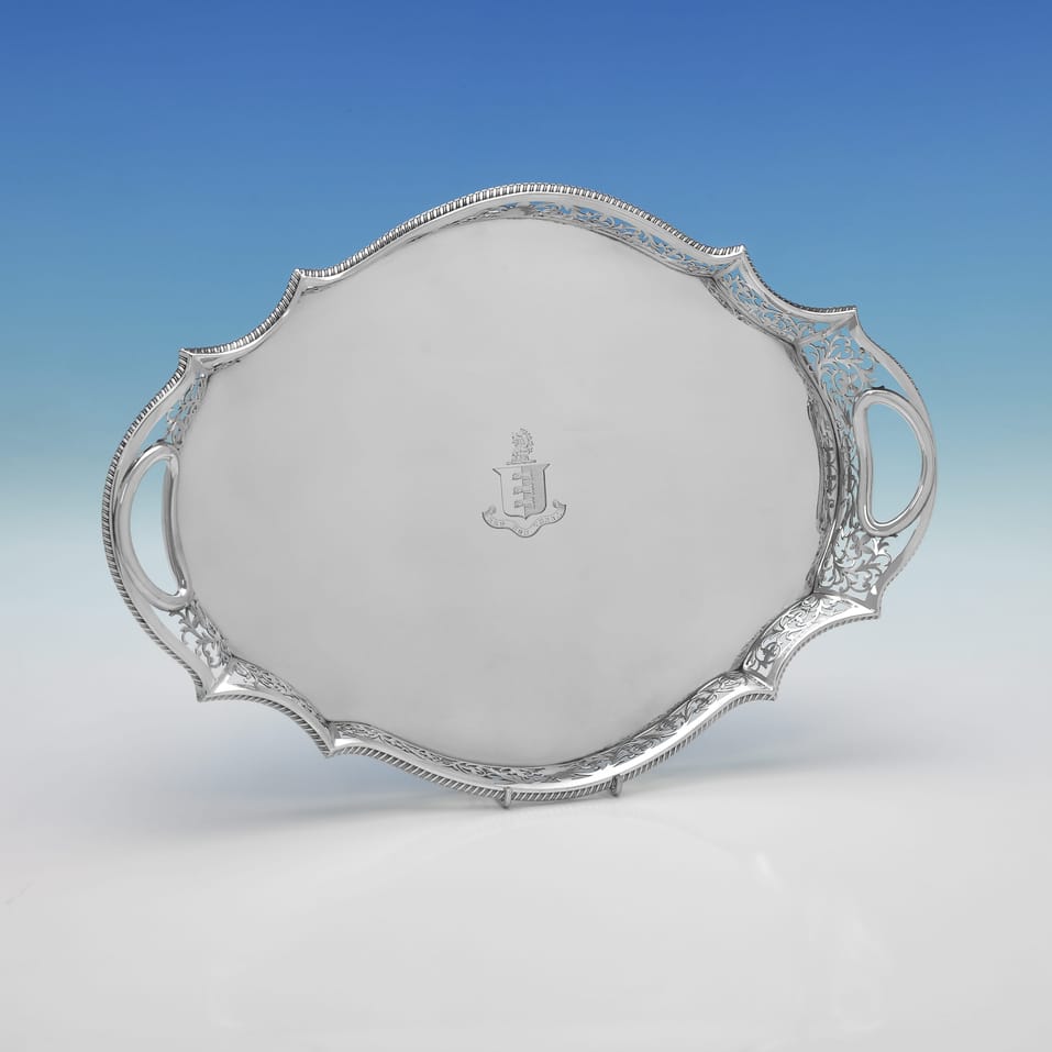 Antique Sterling Silver Tray - Charles Stuart Harris, hallmarked in 1907 London - Edwardian