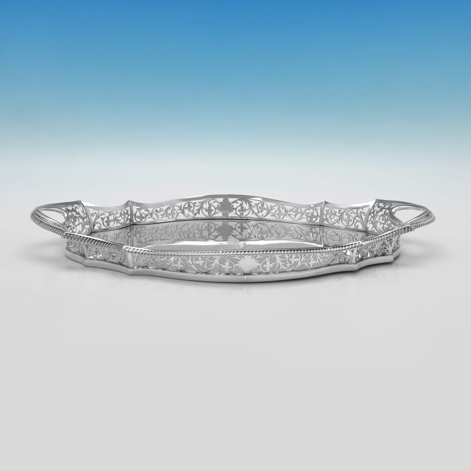 Antique Sterling Silver Tray - Charles Stuart Harris, hallmarked in 1907 London - Edwardian - Image 3