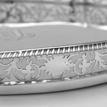 Antique Sterling Silver Tray - Charles Stuart Harris, hallmarked in 1907 London - Edwardian - Thumbnail 4