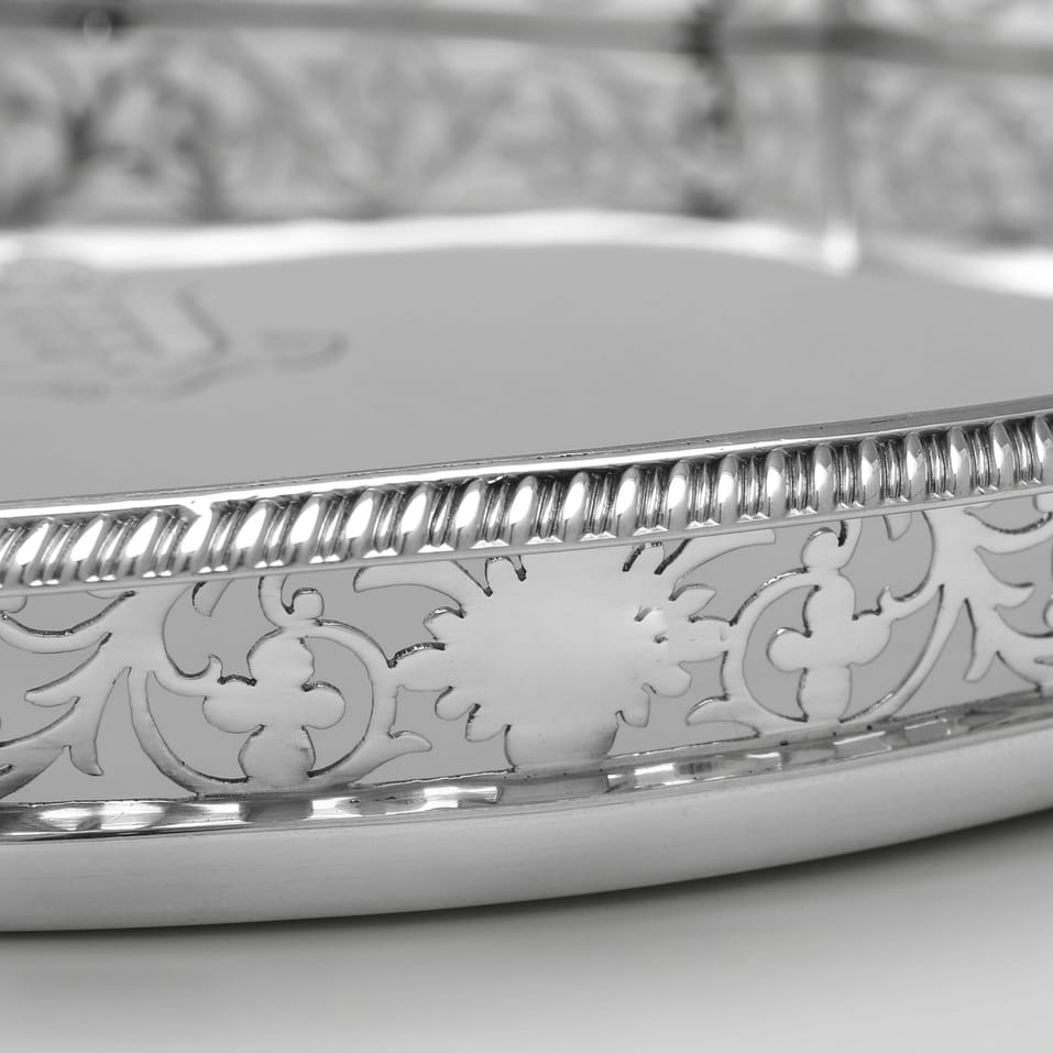 Antique Sterling Silver Tray - Charles Stuart Harris, hallmarked in 1907 London - Edwardian - Image 4