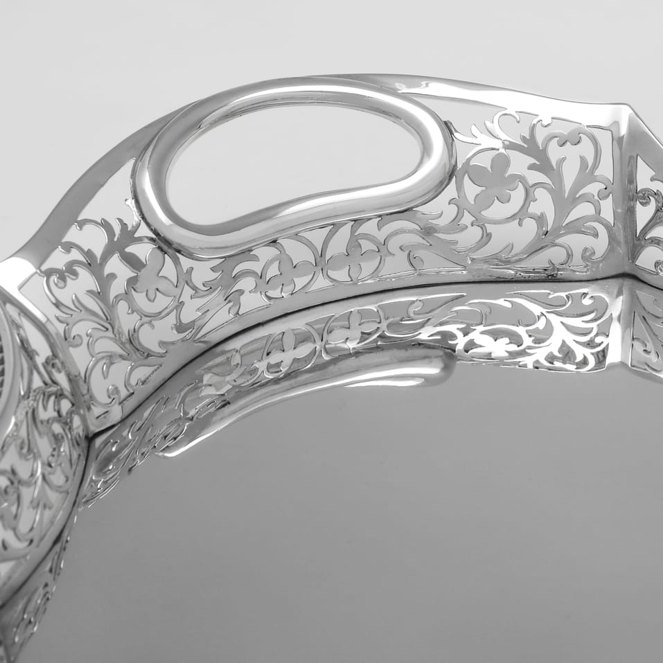 Antique Sterling Silver Tray - Charles Stuart Harris, hallmarked in 1907 London - Edwardian - Image 5