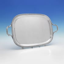 Antique Sterling Silver Tray - John Crouch II, hallmarked in 1810 London - George III - Thumbnail 1