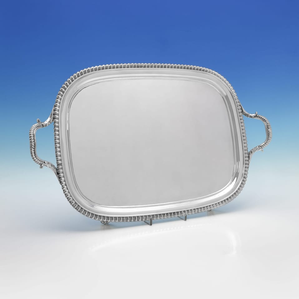Antique Sterling Silver Tray - John Crouch II, hallmarked in 1810 London - George III