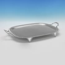 Antique Sterling Silver Tray - John Crouch II, hallmarked in 1810 London - George III - Thumbnail 2