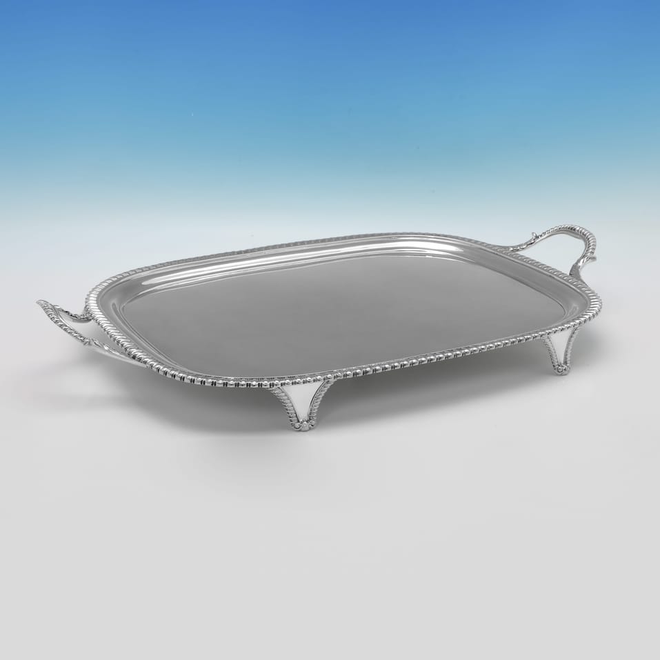 Antique Sterling Silver Tray - John Crouch II, hallmarked in 1810 London - George III - Image 2