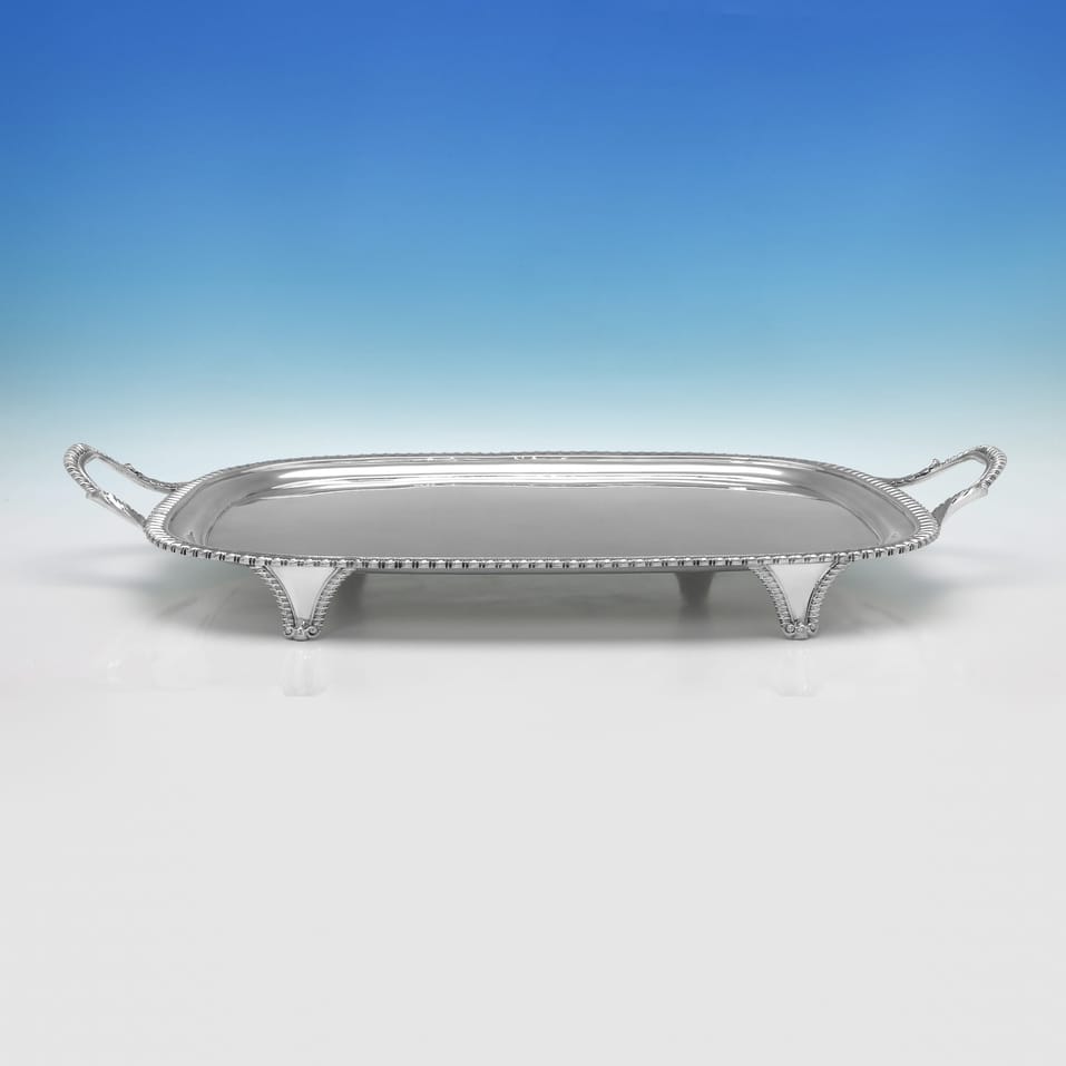Antique Sterling Silver Tray - John Crouch II, hallmarked in 1810 London - George III - Image 3