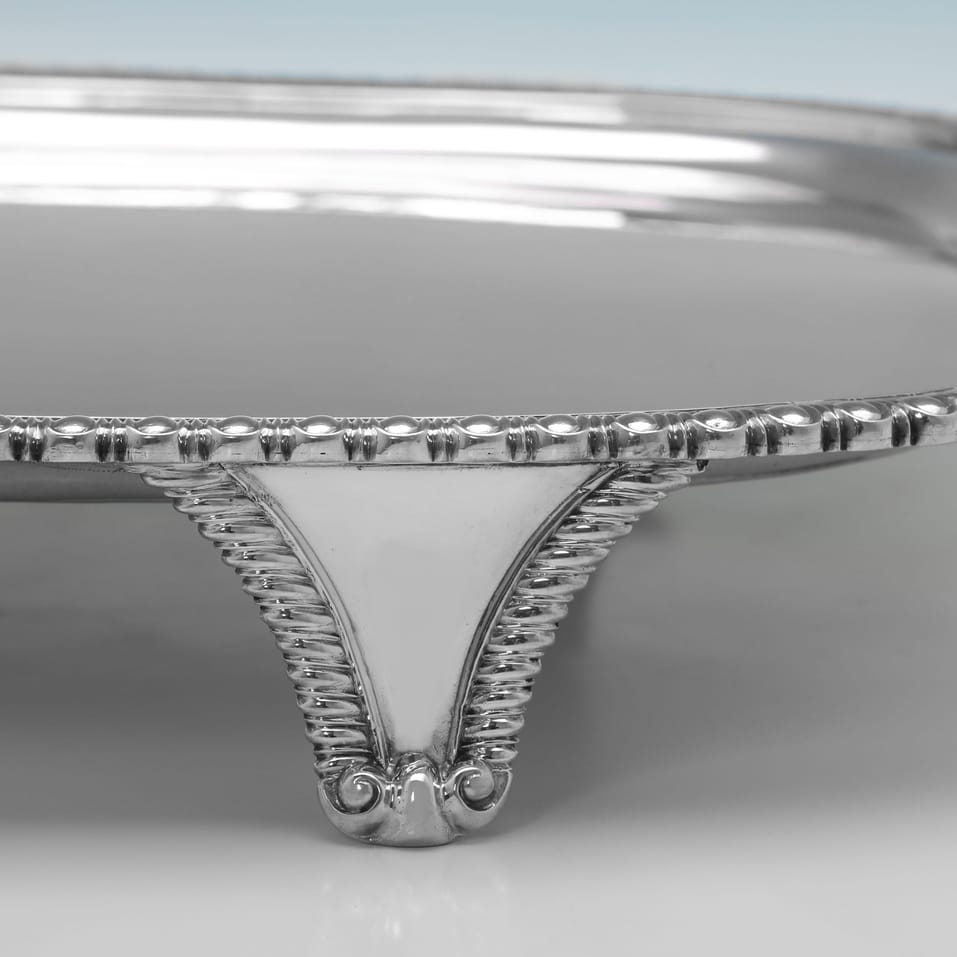 Antique Sterling Silver Tray - John Crouch II, hallmarked in 1810 London - George III - Image 4