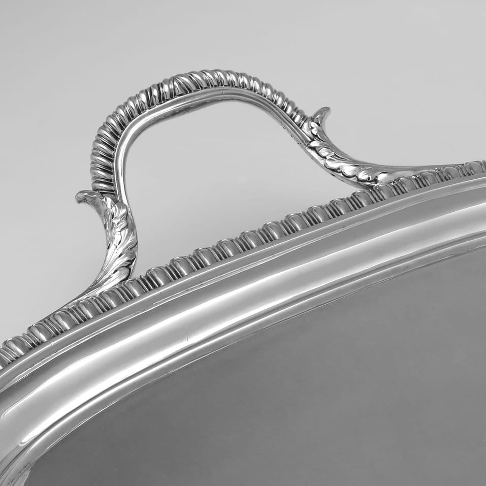 Antique Sterling Silver Tray - John Crouch II, hallmarked in 1810 London - George III - Image 5