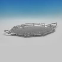 Antique Sterling Silver Tray - Goldsmiths & Silversmiths Co., hallmarked in 1917 London - George V - Thumbnail 2