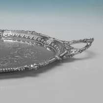 Antique Sterling Silver Tray - Goldsmiths & Silversmiths Co., hallmarked in 1917 London - George V - Thumbnail 4