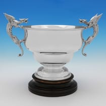 Antique Sterling Silver Trophy with Dragon Handles - Goldsmiths & Silversmiths Co., hallmarked in 1910 London - George V - Thumbnail 1