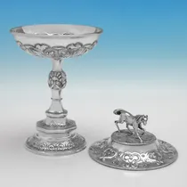 Antique Sterling Silver Trophy - William Hunter, hallmarked in 1865 London - Victorian - Thumbnail 2