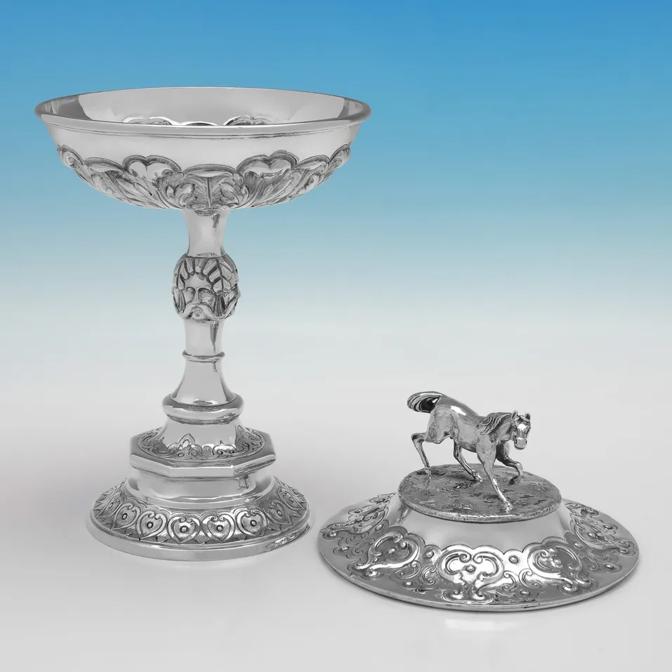 Antique Sterling Silver Trophy - William Hunter, hallmarked in 1865 London - Victorian - Image 2