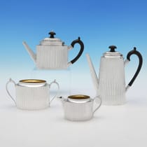 Tea Set Silver Plated 6 Roman Design Tea Cups Sugar Bowl and Tray 
