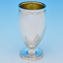 Antique Sterling Silver Art Nouveau Vase - Elkington & Co., hallmarked in 1889 Birmingham - Victorian - Thumbnail 1