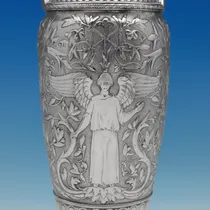 Antique Sterling Silver Etruscan Style Vase - Stephen Smith, hallmarked in 1880 London - Victorian - Thumbnail 4